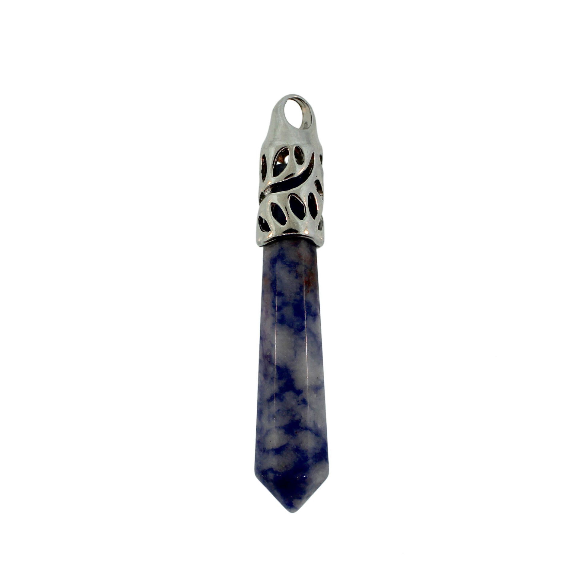 62mm Sodalite Inlay Cap Taper Point Pendants