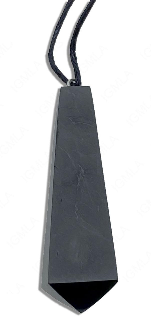 Shungite Pendulum Faceted Pendant