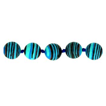 32 inch 8mm Synthetic Blue Calsilica Knotted Round Necklace