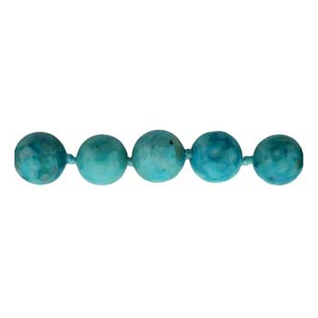 32 inch 8mm Dyed Turquiose Jasper Knotted Round Necklace