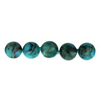 32 inch 8mm Dyed Turquiose Jasper Knotted Round Necklace