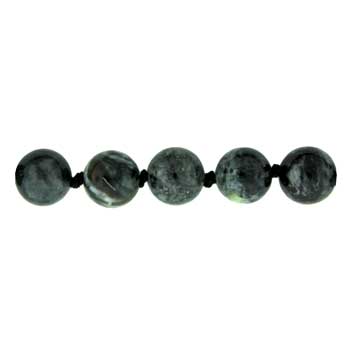 32 inch 8mm Black Picasso Jasper Knotted Round Necklace