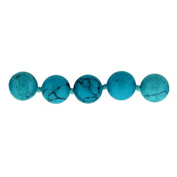 32 inch 8mm Synthetic Turquoise Matrix Knotted Round Necklace