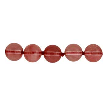 32 inch 8mm Cherry Quartz Glass Knotted Round Necklace