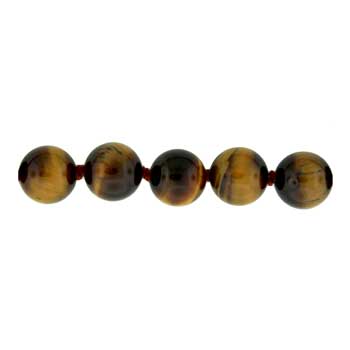 32 inch 8mm Brown Tiger Eye Knotted Round Necklace