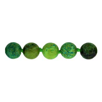 32 inch 8mm Dyed Blue Green Chrysocolla Knotted Round Necklace