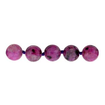 32 inch 8mm Dyed Purple Quartz Glass Knotted Round Necklace