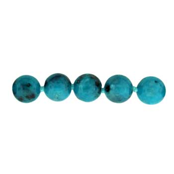 32 inch 8mm Dyed Aqua Quartz Knotted Round Necklace