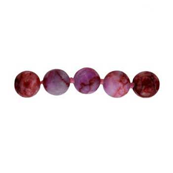 32 inch 8mm Dyed Pink Matrix Jasper Knotted Round Necklace