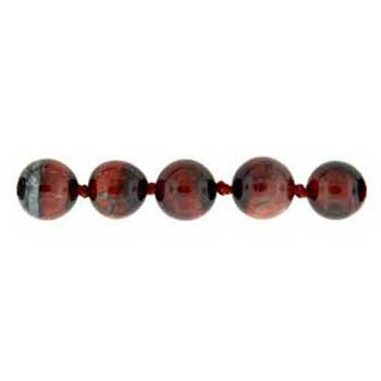 32 inch 8mm Red Tigereye Knotted Round Necklace