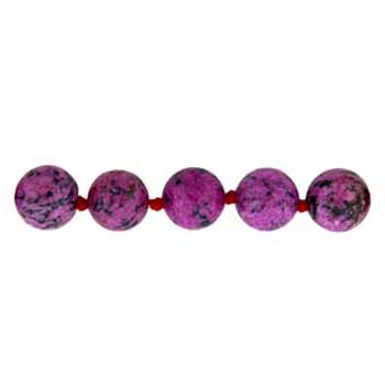 32 inch 8mm Dyed Violet Matrix Jasper Knotted Round Necklace