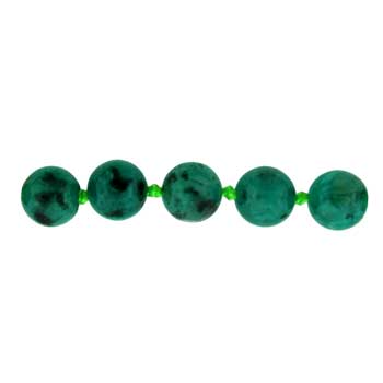 32 inch 8mm Dyed Olive Quartz Glass Knotted Round Necklace