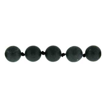 32 inch 8mm Frosted Black Stone Knotted Round Necklace