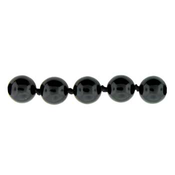 32 inch 8mm Synthetic Black Agate Knotted Round Necklace