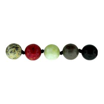 32 inch 8mm Multistone Natural & Synthetic Knotted Round Necklace