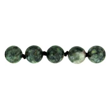 32 inch 8mm Chinese Ruby Zoisite Knotted Round Necklace
