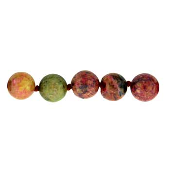 32 inch 8mm Red Turtle Jasper Dyed Knotted Round Necklace