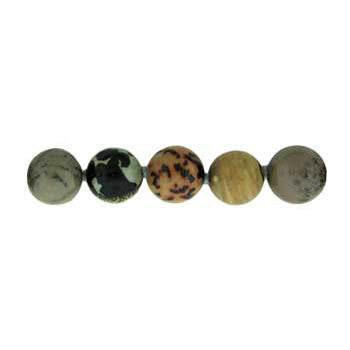 32 inch 8mm Paintbrush Jasper Knotted Round Necklace