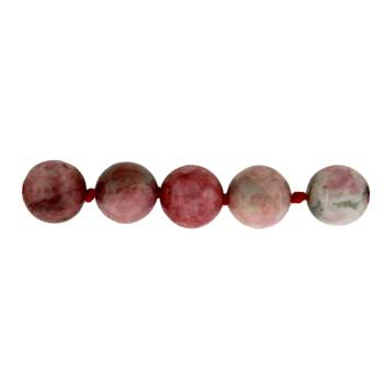 32 inch 8mm Dyed Pink Flower Agate Knotted Round Necklace