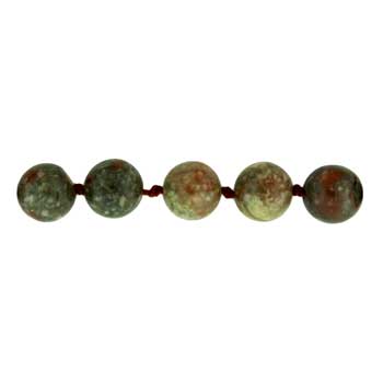32 inch 8mm Autumn Jasper Knotted Round Necklace