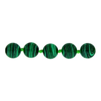 32 inch 8mm Synthetic Malachite Knotted Round Necklace