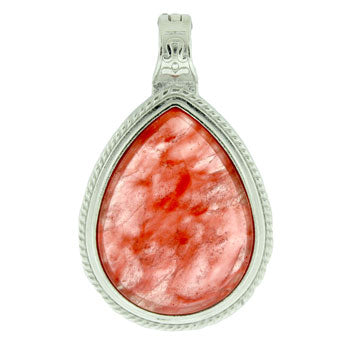 39X63mm Cherry Quartz Glass Pear Pendants