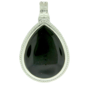39X63mm Synthetic Black Agate Pear Pendants