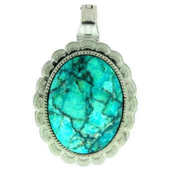 43X66mm Green Matrix Stone Oval Pendants
