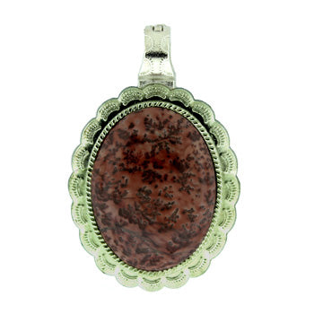 43X66mm Red Picture Jasper Oval Pendants