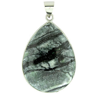 32X47mm Black Picasso Jasper Pear Pendants
