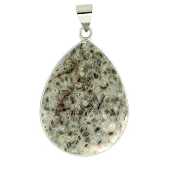 32X47mm Ocean Fossil Jasper Pear Pendants