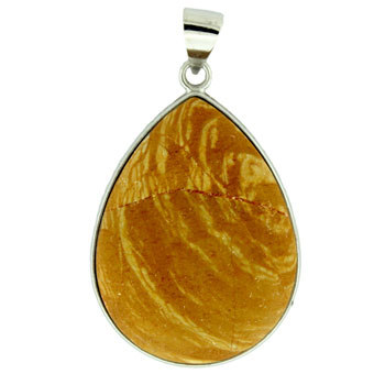 32X47mm Frosted Wood Jasper Pear Pendants