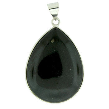 32X47mm Black Stone Pear Pendants
