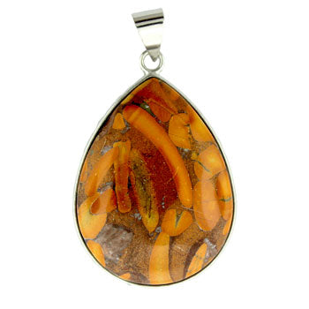 32X47mm Bamboo Jasper Pear Pendants