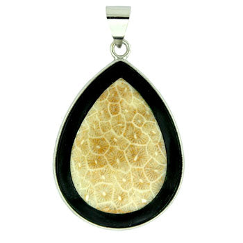 32X47mm Petoskey Stone Pear Pendants