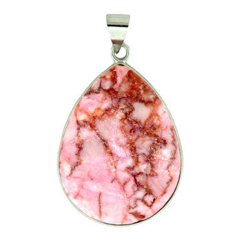 32X47mm Pink Matrix Stone Pear Pendants