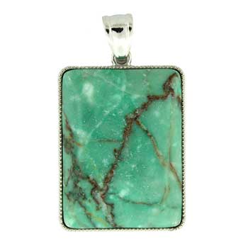 32X47mm Green Matrix Stone Rectangle Pendants