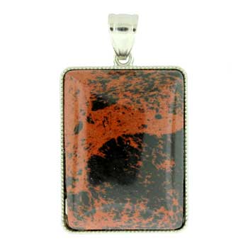 32X47mm Mahogany Obsidian Rectangle Pendants
