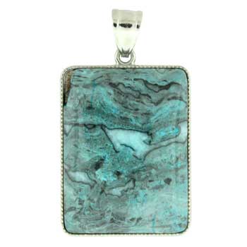 32X47mm Blue Laguna Lace Dyed Rectangle Pendants