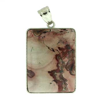 32X47mm Red Picture Jasper Rectangle Pendants