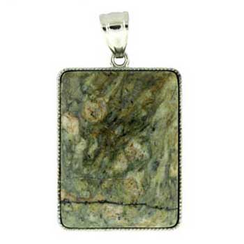 32X47mm Crazy Moss Stone Rectangle Pendants