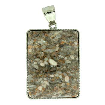 32X47mm Ocean Fossil Jasper Rectangle Pendants