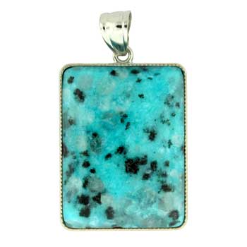 32X47mm Aqua Quartz Dyed Rectangle Pendants
