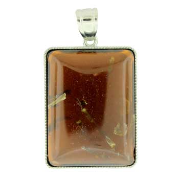 32X47mm Flower Smoky Quartz Rectangle Pendants