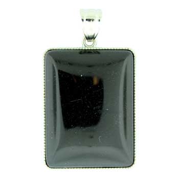 32X47mm Syntheticth Black Agate Rectangle Pendants
