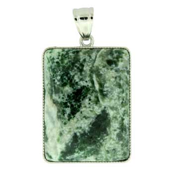 32X47mm Green Spot Agate Rectangle Pendants