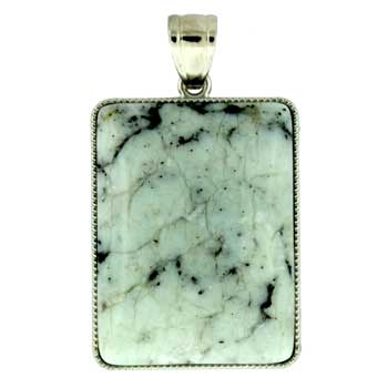 32X47mm White Turquoise Jasper Rectangle Pendants