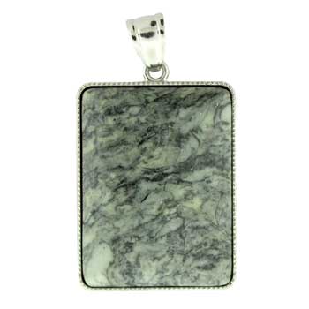 32X47mm Chinese Eagle Eye Stone Rectangle Pendants
