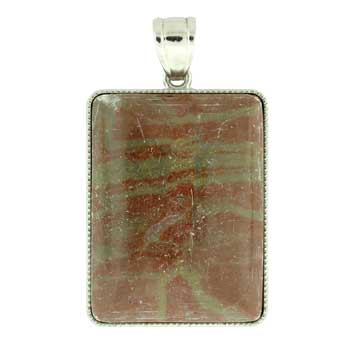 32X47mm Red Picasso Stone Rectangle Pendants