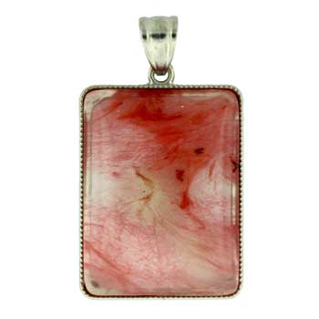 32X47mm Cherry Quartz Glass Rectangle Pendants